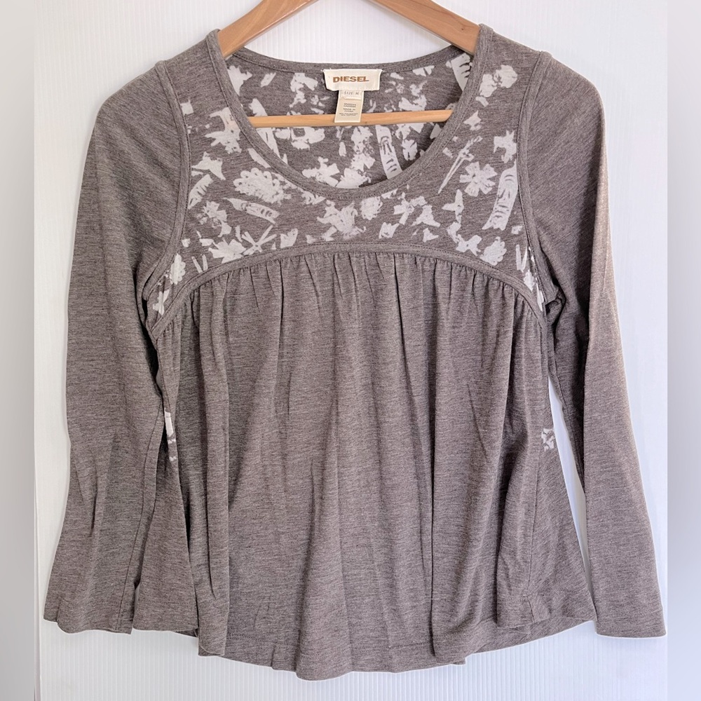 Y2K Diesel Gray Long Sleeve Grunge